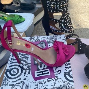 Hot pink high heel sandals. Used once.